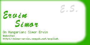 ervin simor business card